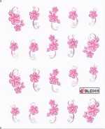 1 Bogen One Stroke Sticker BLE-966 (20 Stück) Nailsticker Nail-Tattoo Nailtattoo