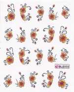 1 Bogen One Stroke Sticker BLE-958 (20 Stück) Nailsticker Nail-Tattoo Nailtattoo