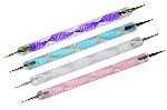 4 Stück NAILFUN Swirltool fein Nailart-Werkzeug mit 2 Spitzen in 4 Farben