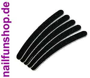 5x Nagelfeile schwarz gebogen Kern weiss 100/180 Profi-Qualität (Bananenfeile)