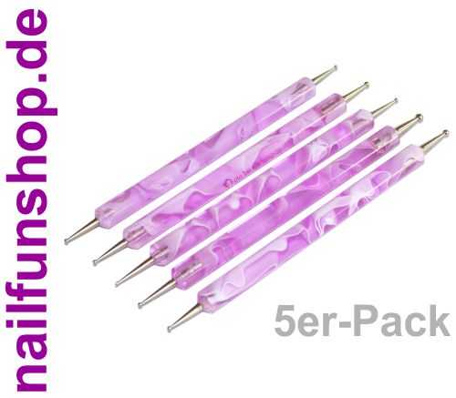 5 Stück Packung NAILFUN Swirltool Dotting-Tool French-Ball Design Pink Dottingtool, Spooti, Swirltool, Spotswirl, Frenchball