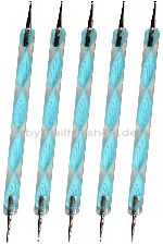 5 Stück NAILFUN Swirltool BLAU fein Nailart-Werkzeug mit 2 Spitzen