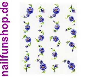 1 Bogen One Stroke Sticker BLE005 (20 Stück) Nailsticker Blumen Nail-Tattoo