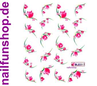 1 Bogen One Stroke Sticker BLE017 (20 Stück) Nailsticker Nailart Nail-Tattoo
