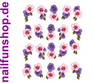 1 Bogen One Stroke Sticker BLE1023 (20 Stück) Nailsticker Blumen Nail-Tattoo