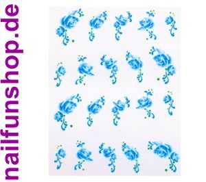 1 Bogen One Stroke Sticker BLE102 (20 Stück) Nailsticker Blumen Nail-Tattoo