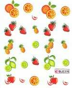 1 Bogen One Stroke Sticker BLE-376 (20 Stück) Nailsticker Nail-Tattoo Nailtattoo