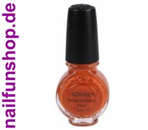 KONAD Stamping Lack Nagellack Dark Orange 11ml Stampinglack Pinselflasche