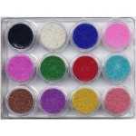 12 Farben Nailart Micro Perlen in Sortierbox - 12 Döschen farblich sortiert