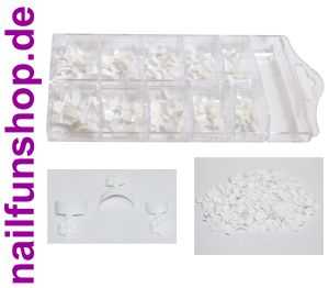 Mini French Tips Nagelspitzen weiss - 100 Stück French Spitzen white in Tipbox