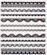 1 Bogen 3D Design Nail Sticker #414 Nagelsticker Zierstreifen Gold