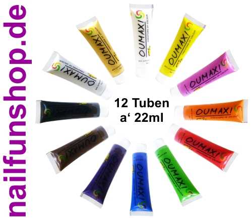 OUMAXI - One-Stroke Acrylfarben 3D 12 St. je 22ml