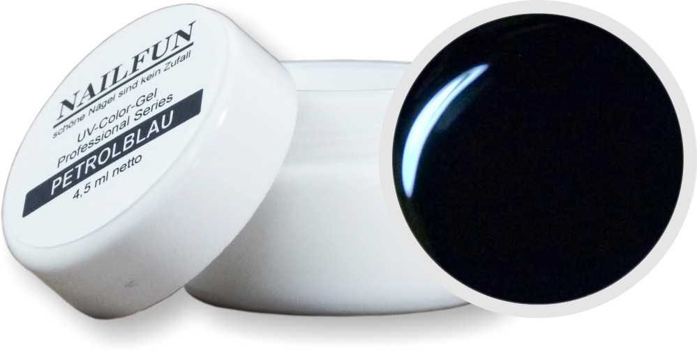 NAILFUN PETROLBLAU UV-Farbgel Professional Series Studioqualität 4,5ml im Glaskeramik Tiegel mit Schraubverschluss