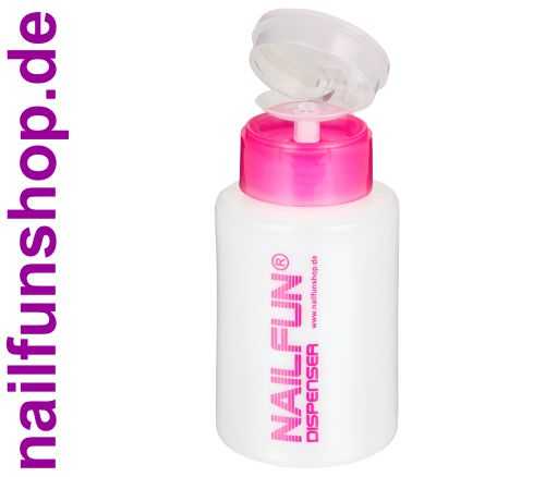 Dispenser / Pumpflasche pink- transparent mit Pumpteller ca. 170ml  (leer)