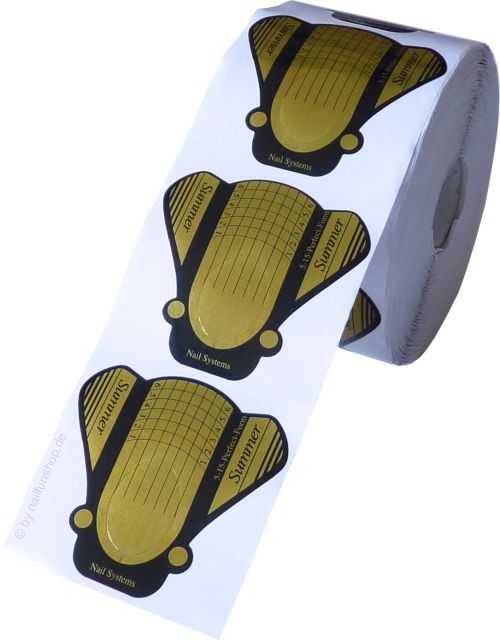 NAILFUN 50 Schablonen extra-breit für die Nagelmodellage Typ: Butterfly Gold