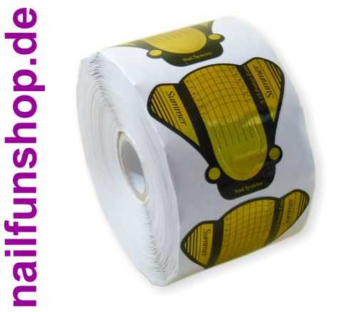 NAILFUN 500 Schablonen extra-breit für die Nagelmodellage Typ: Butterfly Gold