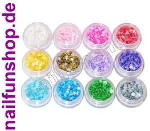 12 Döschen Nailart 3D-Shapes-Soft Blumen - 12 verschiedene Farben
