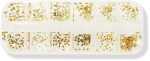 600 Strasssteine (gold) in Sortierbox 12 x 50 Stück