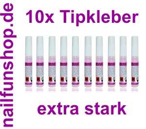 10 Stück NAILFUN Tipkleber - Nagelkleber 2g - extra-strong