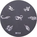 Nailart Stamping Schablone B117 Stempelschablone Metall