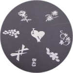 Nailart Stamping Schablone B43 Stempelschablone Metall