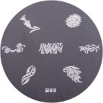 Nailart Stamping Schablone B98 Stempelschablone Metall