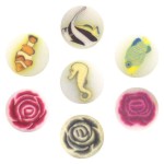 7 Fimo Stangen Fisch-, Seepferdchen- & Rosenmotive