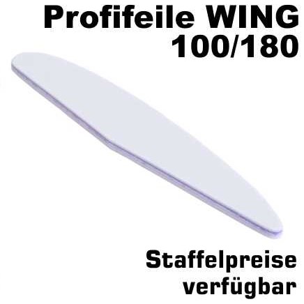 Profifeile Wing (Nagelfeile) weiss - lila Kern - Grit 100/180
