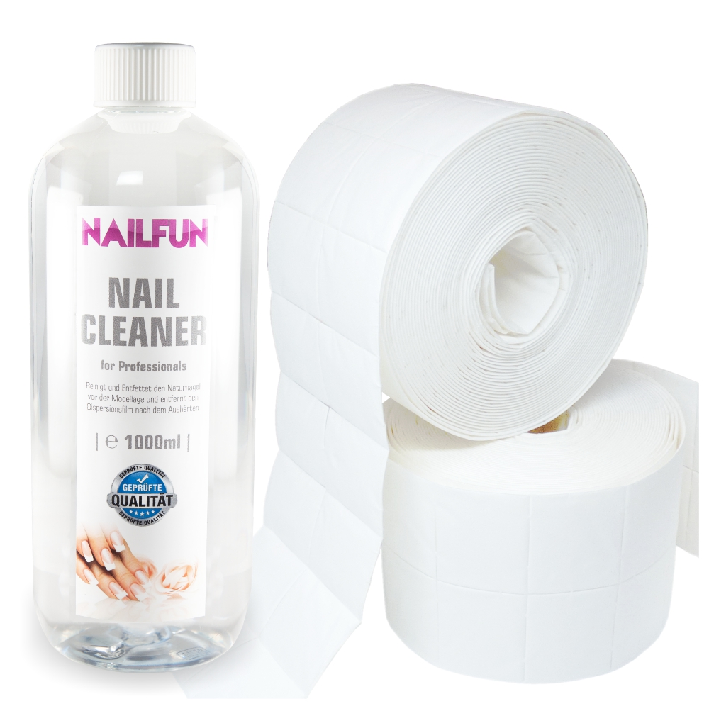1 Liter Nail Cleaner = 1000ml + 1000 Zelletten (2 Rollen a' 500 Stück)