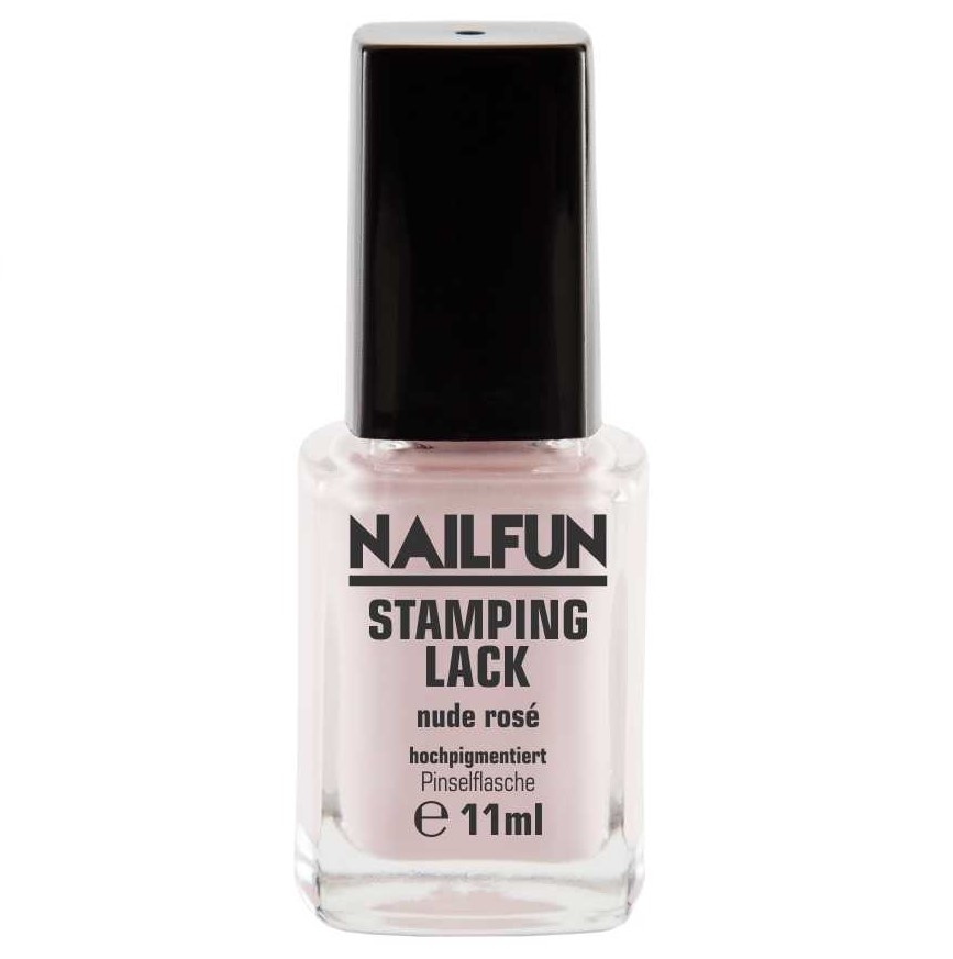 NAILFUN Stampinglack Nude-Rose 11ml in der Glas Pinselflasche