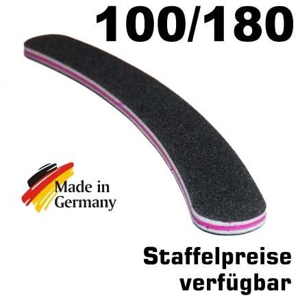 Profifeile schwarz gebogen Bananenfeile Körnung 100/180 - Kernfarbe pink/rot