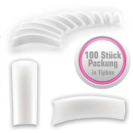 100 Stück French White Tips - ABS - in Tipbox