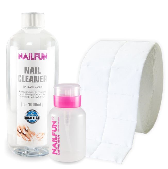 1 Liter Nail Cleaner = 1000ml + 500 Zelletten + 1x Pumpflasche (leer)