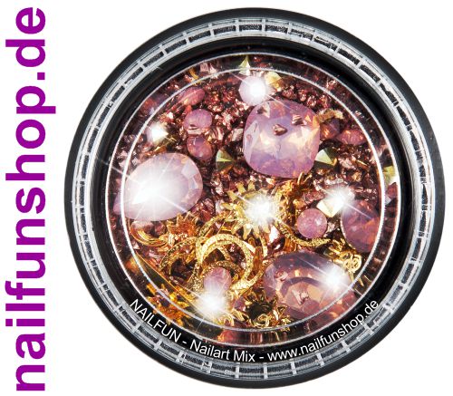 1 Döschen Nailart Mix (5005) -  Einleger Overlay Strass Perlen Charms Inlays