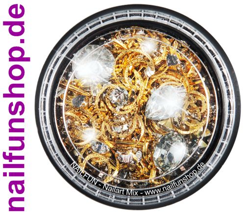 1 Döschen Nailart Mix (5007) -  Einleger Overlay Strass Perlen Charms Inlays