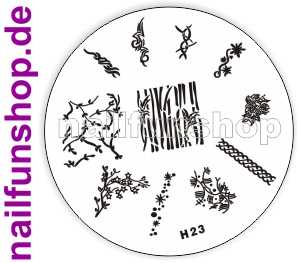 Stamping Schablone H23 - Ornamente Zierstreifen Blumen Ranken French u.a.